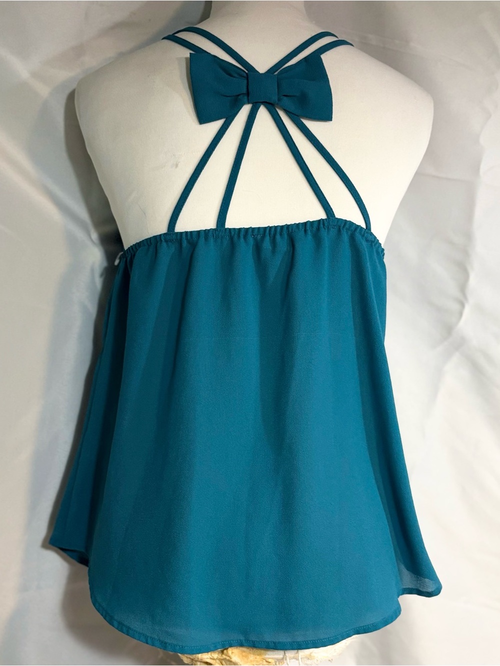 Women’s Teal Double-Strap Embroidered Floral Camisole medium - Picture 3 of 10